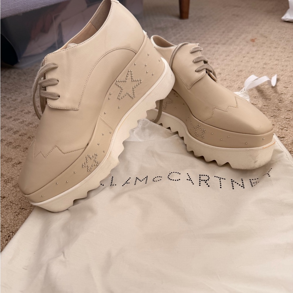 Stella McCartney Cream Platform Shoes